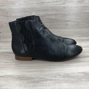 Loeffler Randall Indie Black Leather Ankle Boots Women's Size 10B